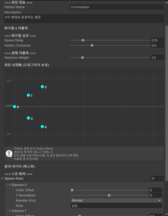 스폰 패턴 비주얼 에디터 화면 1