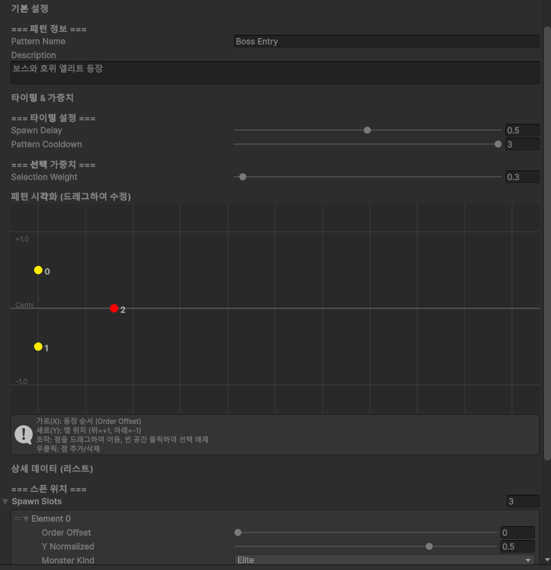 스폰 패턴 에디터 - 컨텍스트 메뉴